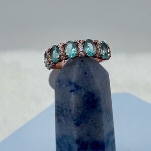 Bomb Party OG Ring RBP4385 “The Isabella Ring” Rose Gold Band Aquamarine Size 6